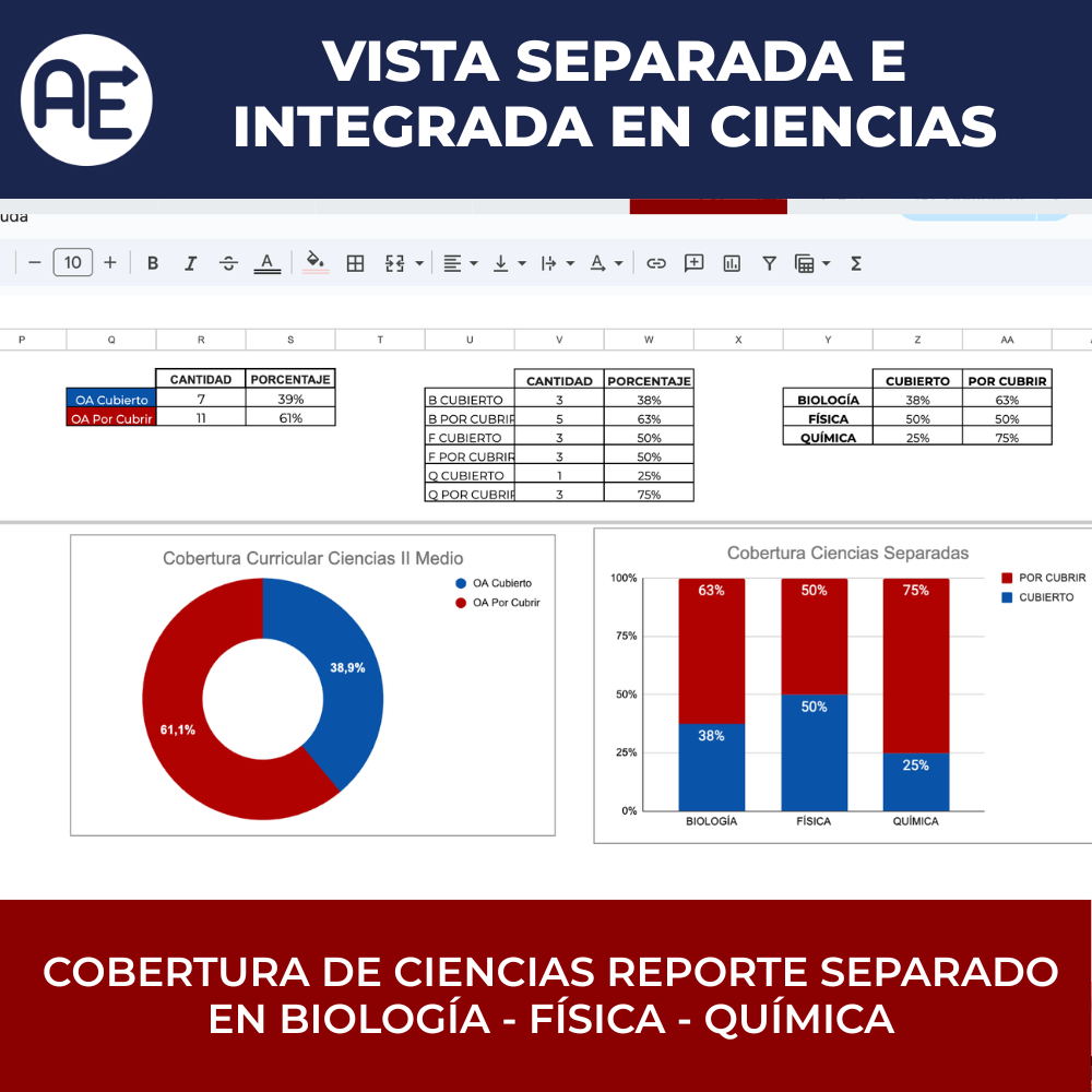 Monitoreo Cobertura Curricular I° a IV° Medio - Plantilla Excel Editable (2026) - Imagen 5