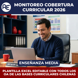 Monitoreo Cobertura Curricular I° a IV° Medio - Plantilla Excel Editable (2026)